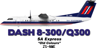 DeHavilland Canada Dash 8-300/Q300 - SA Express "Old Colours" Magnet