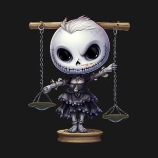 Scary Spooky Doll Halloween Judge the balance of Justice T-Shirt