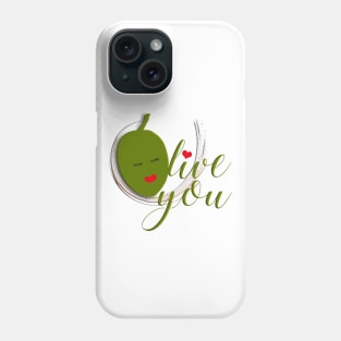 Olive You Kissing Face Phone Case