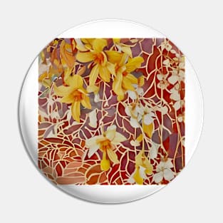 Forsythia Impressions Pin