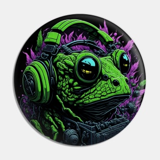 TECHNO FROG RAVE Pin