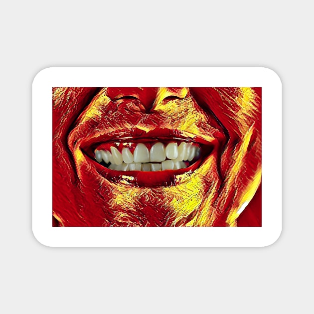 Golden Mouth with Perfect Smile Magnet by AwesomeClothing