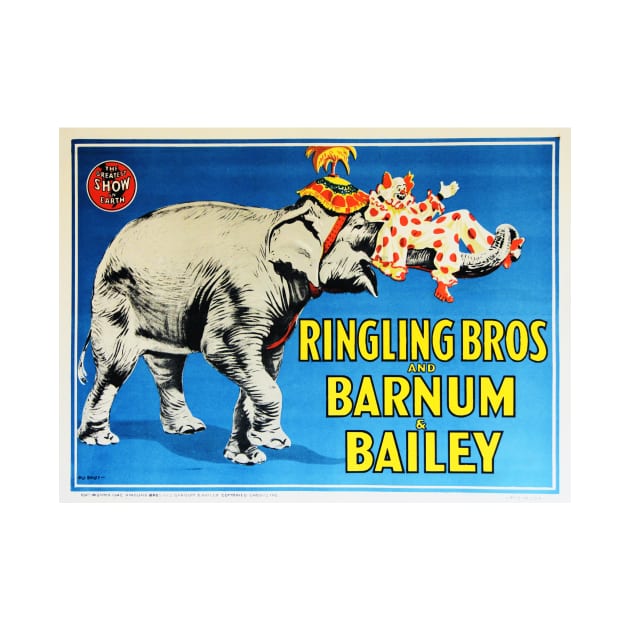 ELEPHANT CIRCUS SHOW by Ringling Bros and Barnum & Bailey Vintage Lithograph Poster by vintageposters