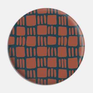 Abstract squares - brick and teal Pin