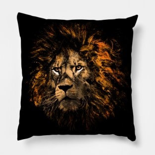 Lion Head -  Angry Cat - King Male Lion Pillow