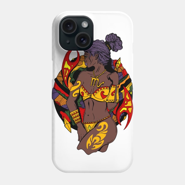 Scorpio Beauty - Nubian Edition Phone Case by kenallouis