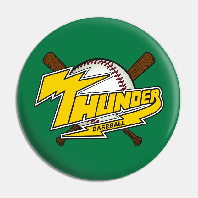 Thunder Baseball Team Logo Pin by DavesTees