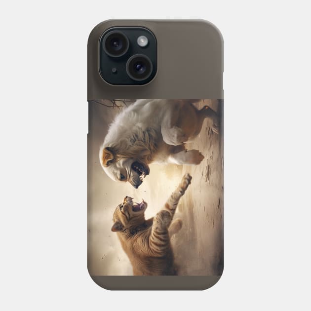 Cat & Dog Fight Phone Case by AviToys