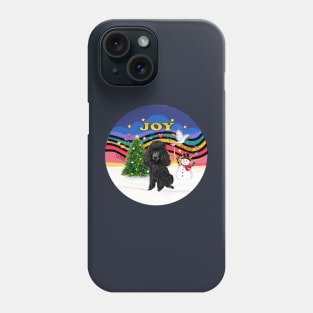 "Christmas Music Joy" with a Black Toy Poodle Phone Case