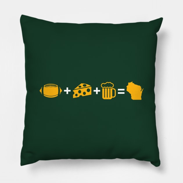 Wisconsin Math - Green 1 Pillow by KFig21