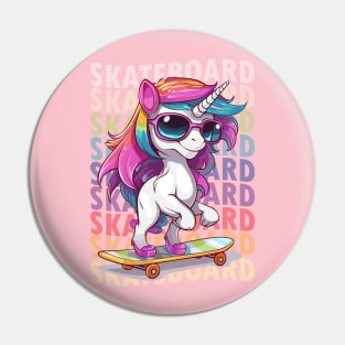 Unicorn Skater Pin