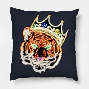 Neon Tiger King Bar Sign Pillow