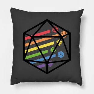 Flying Dice In D20 Pillow