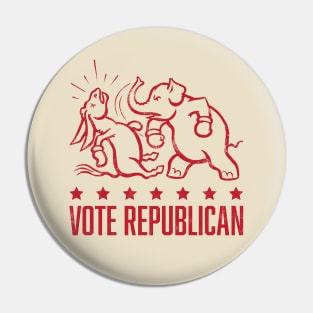 Vintage 1950's Vote Republican Boxing Elephant (Red) Pin