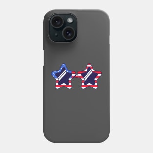 Festive carnival glasses with star shaped frame in colors of flag of USA. Phone Case