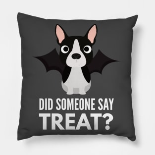 Boston Terrier Halloween Trick or Treat Pillow