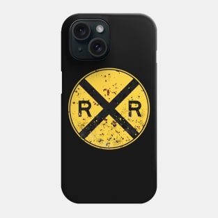 Railroad Xing Sign (weathered) Phone Case