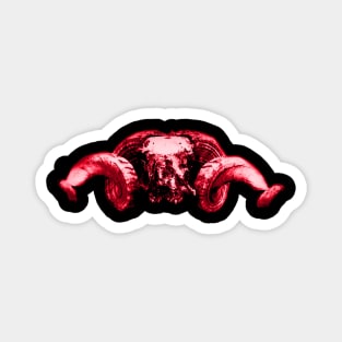 Ram Skull Red Magnet