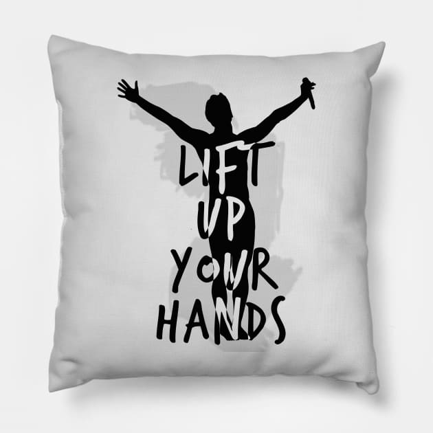 Lift Up Your Hands #2 Pillow by byebyesally