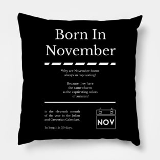 Born in November Pillow