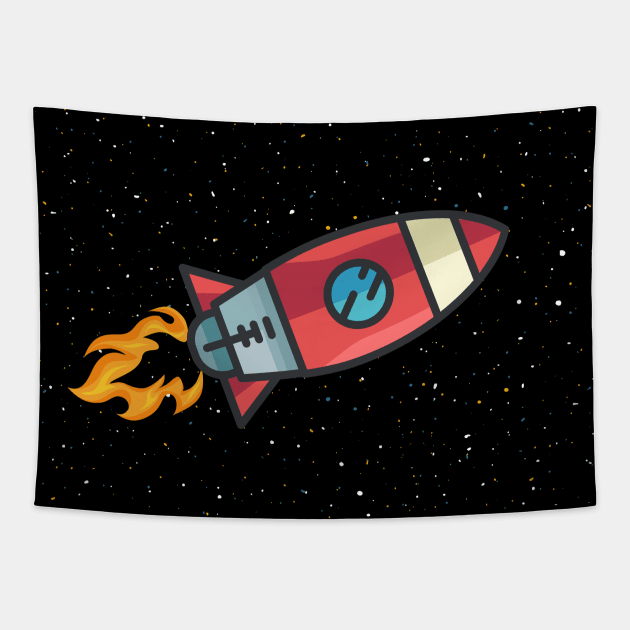 Rocket Ship Tapestry by stadia-60-west