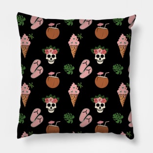 Ice Cream Summer Skulls Pattern Pillow