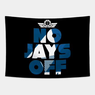 Jay Every Day Dark Marina Blue Retro Art Tapestry