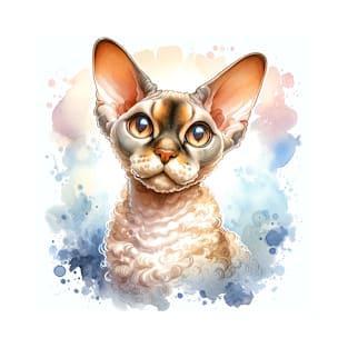 Devon Rex - Watercolor Cat T-Shirt