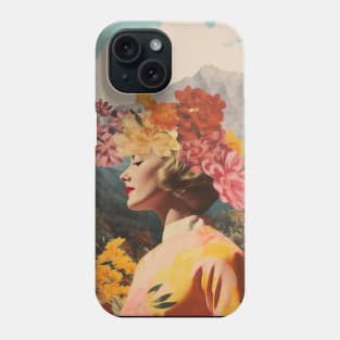 Portrait Woman Flowers Collage Phone Case