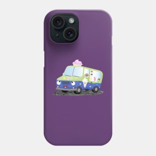 Cute happy ice cream truck cartoon Phone Case