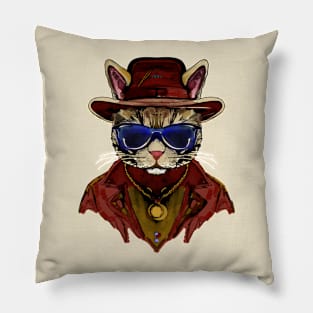 Cat gangsta Pillow