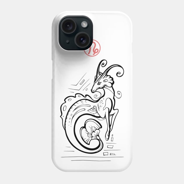 Capricorn Zodiac Sign Phone Case by Yulla