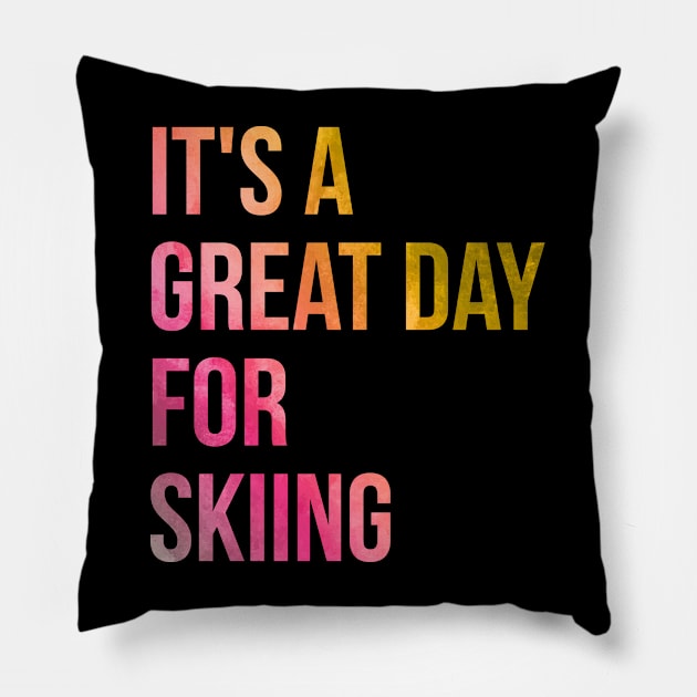 Skiing Pillow by OKDave