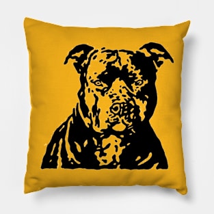 BLACK PIT BULL terrier Pillow