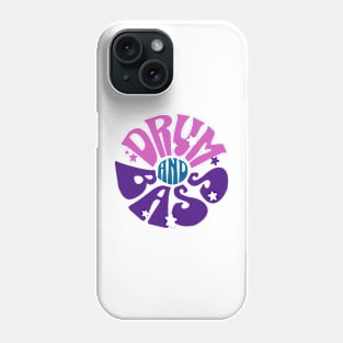 DRUM AND BASS  - Y2K Font Flower (navy/pink/purple) Phone Case