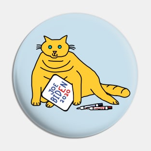 Chonky Cat with Joe Biden Sign Pin