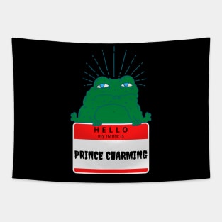 Hello My Name is Prince Charming Frog Green/Blue Tapestry