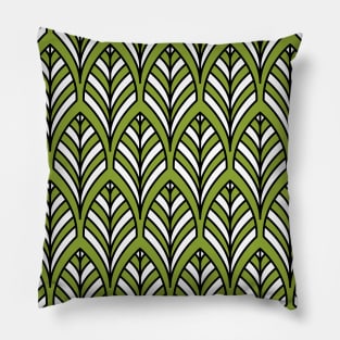 Art Deco Pattern no 36 - Green - BOHO Feather Pattern Pillow