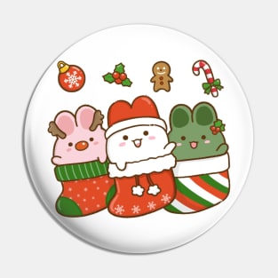 Bunny Christmas Stocking Pin