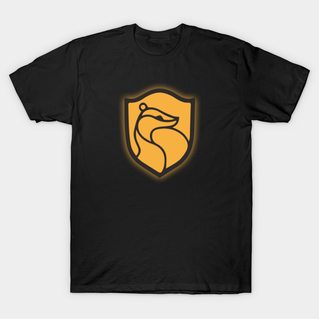 Discover badger dorm house glow logo emblem shield crest - Hufflepuff - T-Shirt