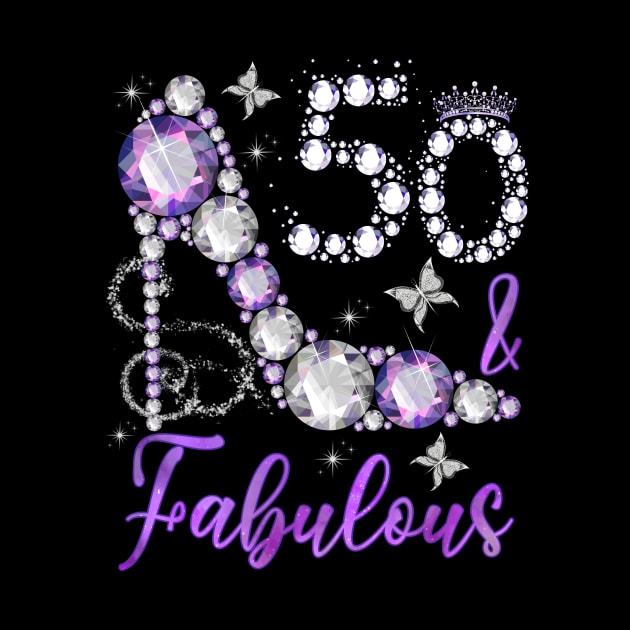 50 And Fabulous 50th Birthday Diamond High Heels Crown by street shop