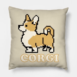 Perfectly Pixel Art Corgi Puppy Dog for Corgi Lovers Pillow