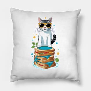 Cat Said: Just floating through life, one toast at a time! Pillow