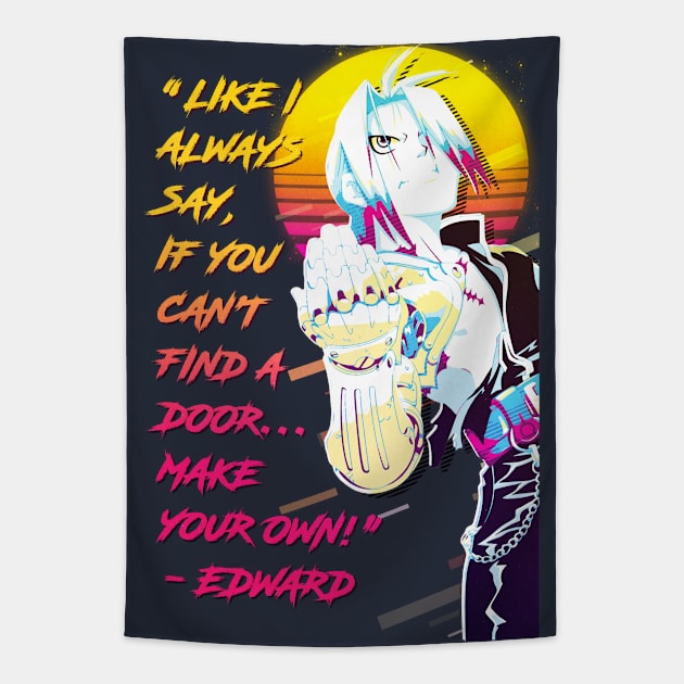 Edward Elric Quote Tapestry by 80sRetro