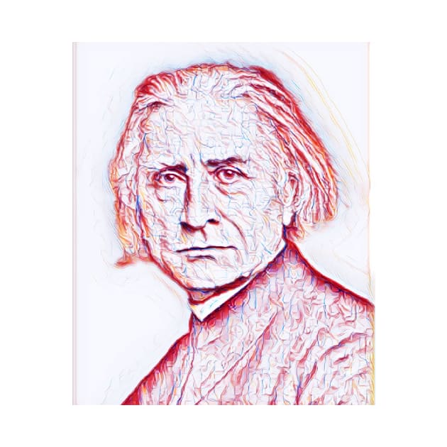 Franz Liszt Portrait | Franz Liszt Artwork | Line Art by JustLit