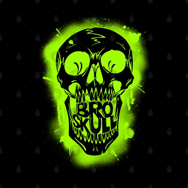 Broskull Logo V.1 Clear on Green by CastleBroskull