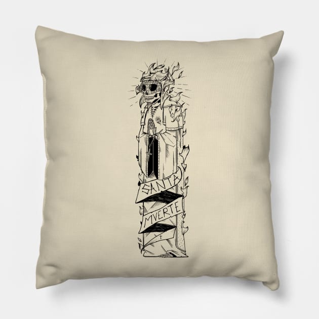 SANTA MUERTE Pillow by Bishok