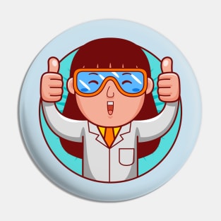 Scientist Woman Pin