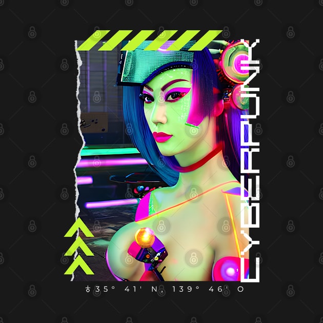 Cyberpunk girl vaporwave by Ravenglow