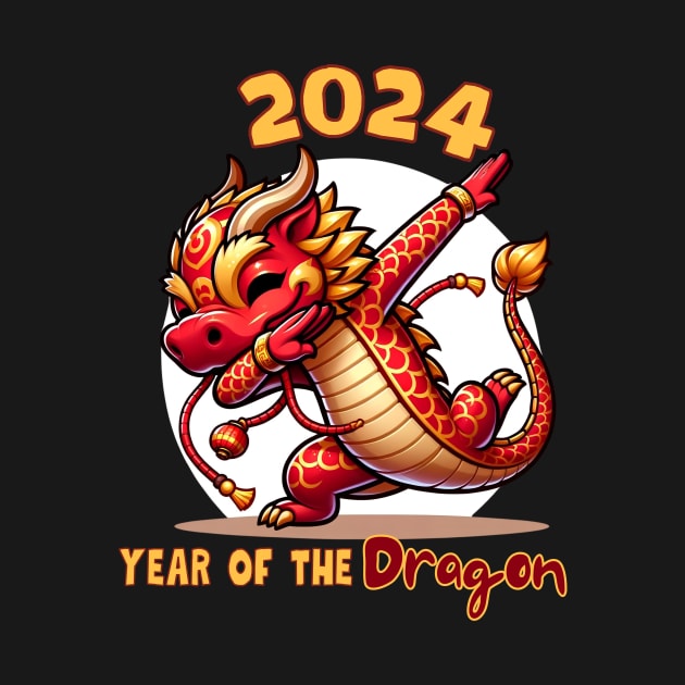 Year of the Dragon 2024 New Year Dabbing Chinese Zodiac by WearablePSA